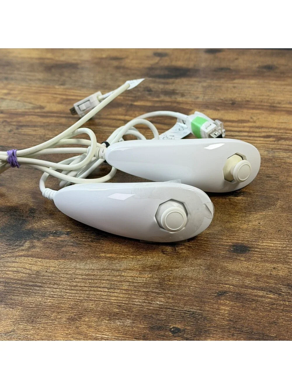 Nintendo Wii Nunchuk Controllers Lot of 2 White OEM Official Genuine Tested
